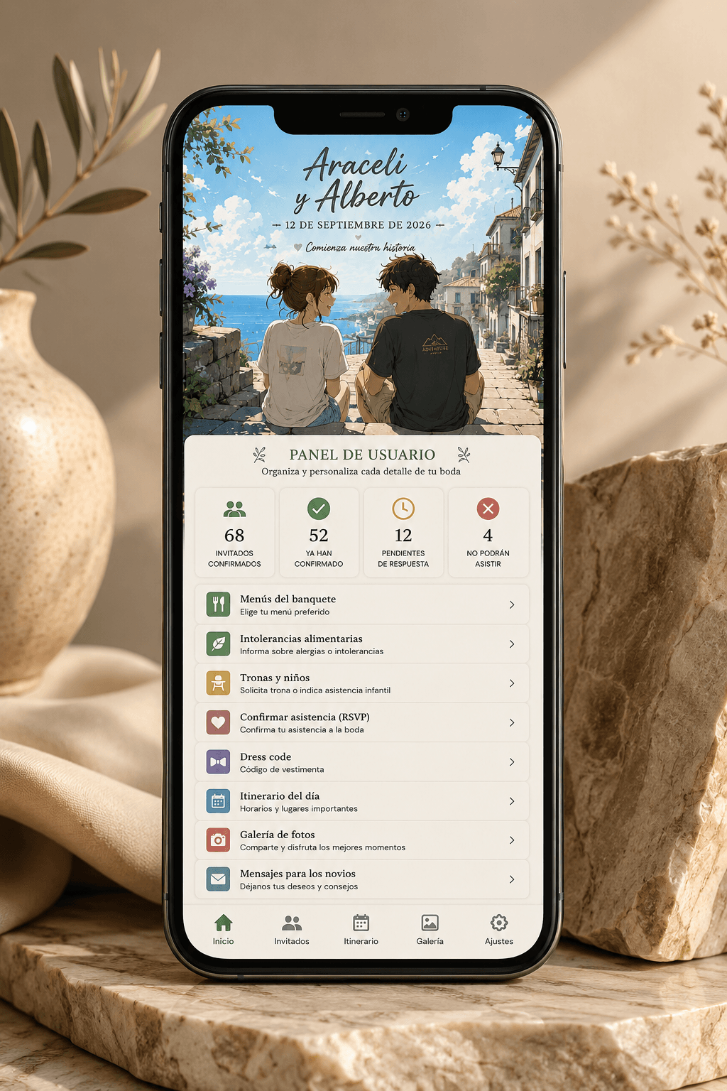Vuestra historia, a medida: ejemplo de invitación digital personalizada